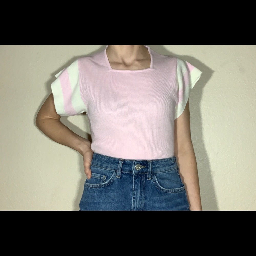 Vintage pastel pink top